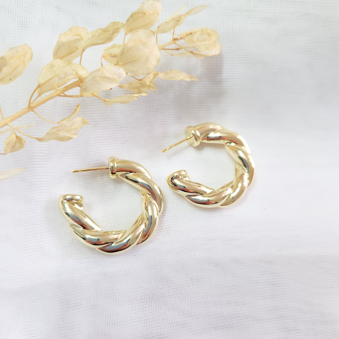 Aretes Tana Gold - Colección Acero